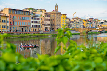Naklejka premium View along the River Arno, Florence, Italy.