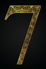 Zentangle golden design number seven 
