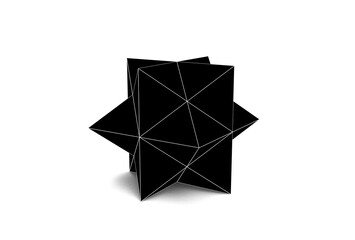 3D illustration of STELLATED RHOMBIC DODECAHEDRON isolated - obrazy, fototapety, plakaty