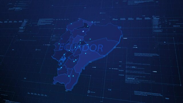 visualization of the map in the virtual space Head-Up Display, Ecuador