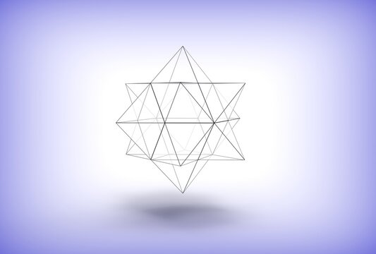 3D illustration of STELLATED RHOMBIC DODECAHEDRON isolated