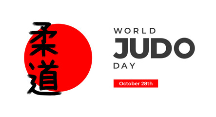 World Judo Day Poster October Celebration Background Japanese Martial Art Vector Illustration