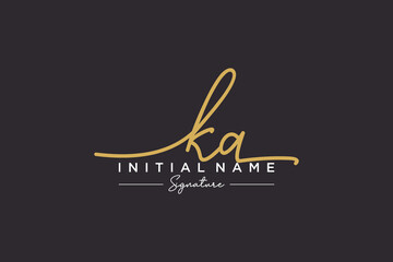 Initial KA signature logo template vector. Hand drawn Calligraphy lettering Vector illustration. - obrazy, fototapety, plakaty