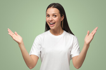 Close-up of young woman looking as if she has found solution to problem and feeling happy about it