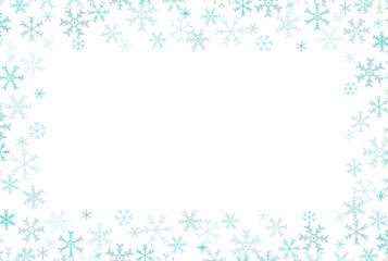 優しい手描きの雪の結晶のフレームイラスト