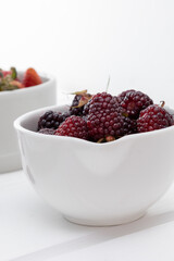 details of fresh blackberries, healthy food as a snack, nutrition and diet, cooking ingredient in studio, wallpaper