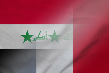 Iraq and France government flag transborder contract FRA IRQ