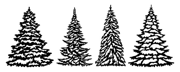 Christmas Trees  Set, Pine Tree