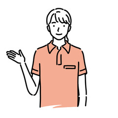 案内をする女性ヘルパー