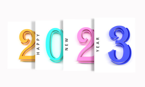 Start 2023 happy new year merry christmas white isolate mock up background wallpaper time number calendar beginning finish 2022 business strategy idea success future holiday goal celebration festival 