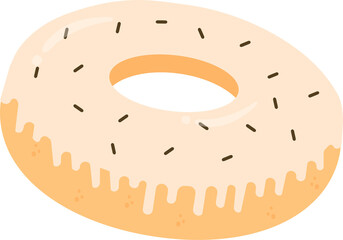 donut illustration with vanilla icing