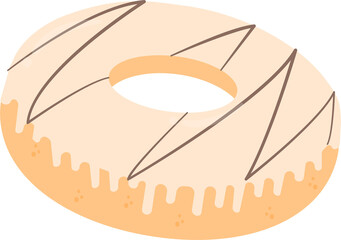 donut illustration with vanilla icing