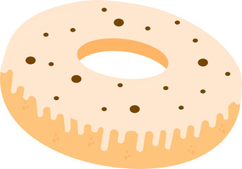 donut illustration with vanilla icing