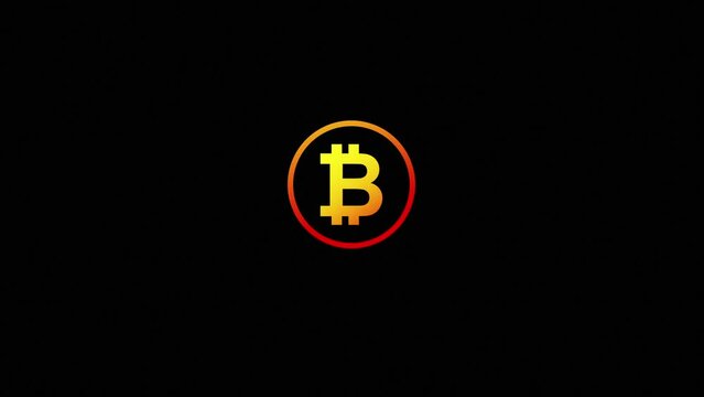 Bitcoin logo and background with imperfect motion - Bitcoin Noise glitches overlay video. Bitcoin Digital Video Glitch Malfunction - Film Noise on Analog TV Screen VHS, Bitcoin video - Blockchain