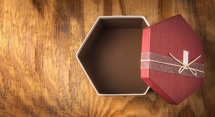 Elegant open gift box to place products inside