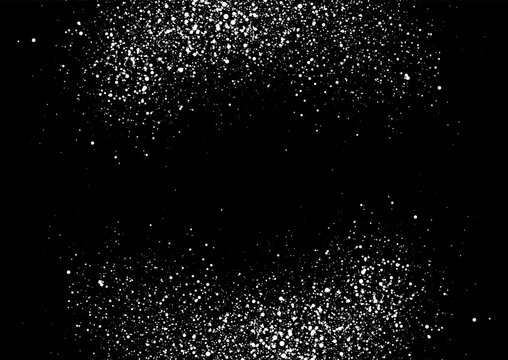 White small dots on black abstract background. Vector design
