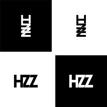 hzz lettering initial monogram logo design set