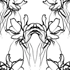 Seamless fabric of floral Line Pattern Vector, like ornament vector. Suit for package design, wallpaper, fashion print.