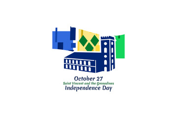 October 27, Independence Day of Saint Vincent and the Grenadines vector illustration. Suitable for greeting card, poster and banner.