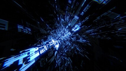 VJ トンネル サイバー SF メカニカル 青 [別Verあり] © GINGER_Tsukahara