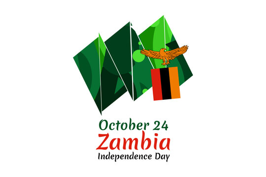 October 24, Independence Day of Zambia vector illustration. Suitable for greeting card, poster and banner.
