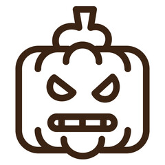 pumpkin scary vegetable outline icon