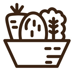 organic salad vegetable outline icon