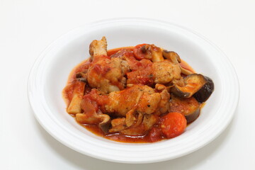 手羽元とナスのトマト煮込み