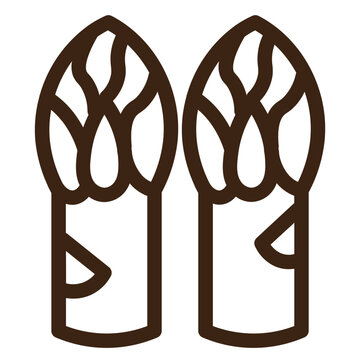brown asparagus stalks icon