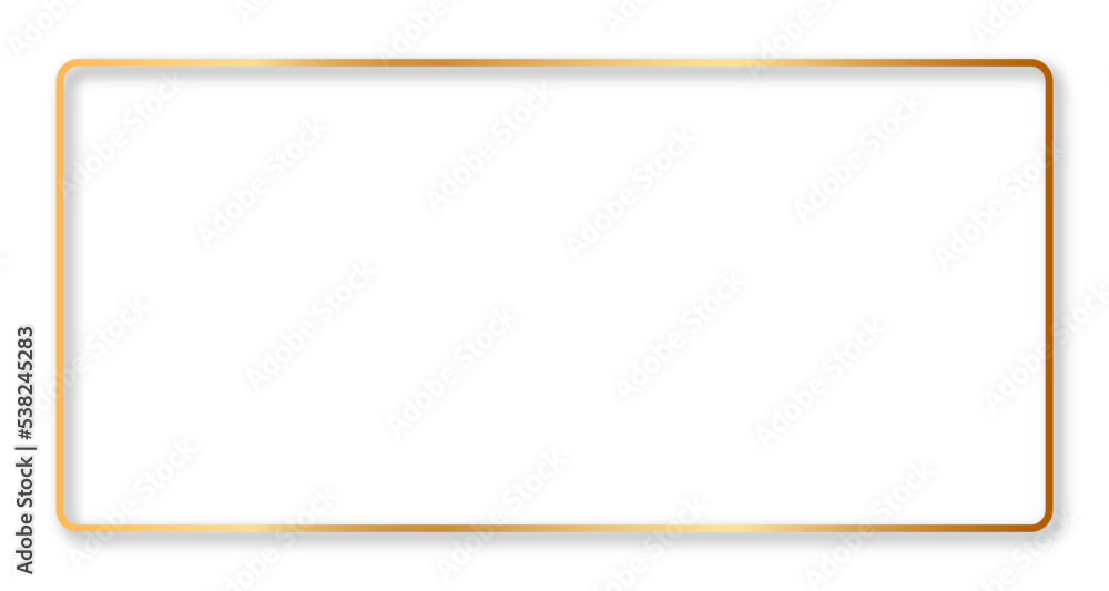 Poster the elegant horizontal frame design concept. abstract gold frame isolated on white background. vecto