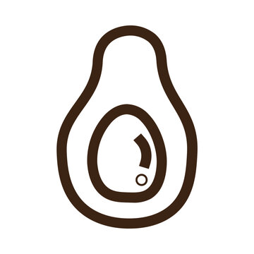 recommend clip art: avocado food fresh fruit healthy organic outline icon