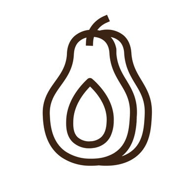 recommend clip art: avocado food fruit green healthy sliced vegetable outline icon