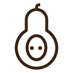 avocado diet food fresh fruit health organic vegetable outline icon