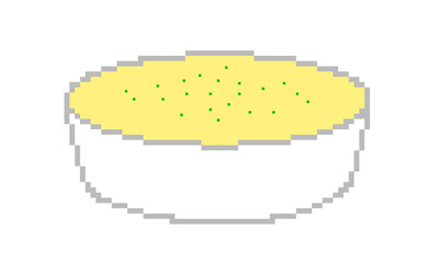 Pixel Art Corn Soup Illustration