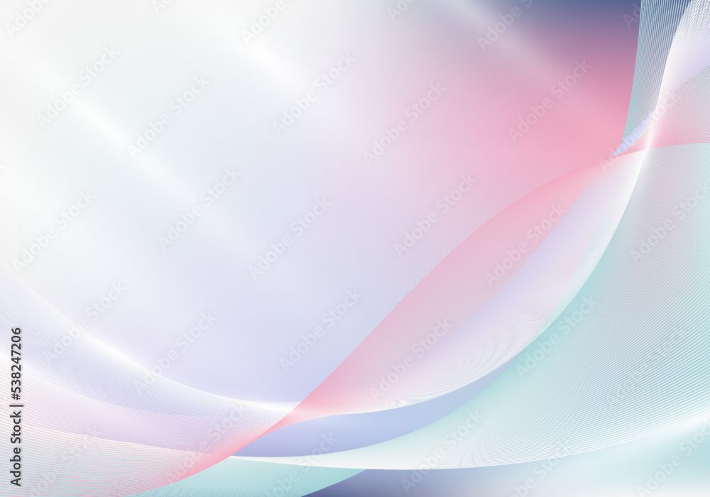 Poster abstract wavy lines elements with lighting effect on blurred background