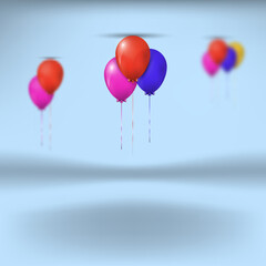 vector 3d balloon multicolor for celebration and party