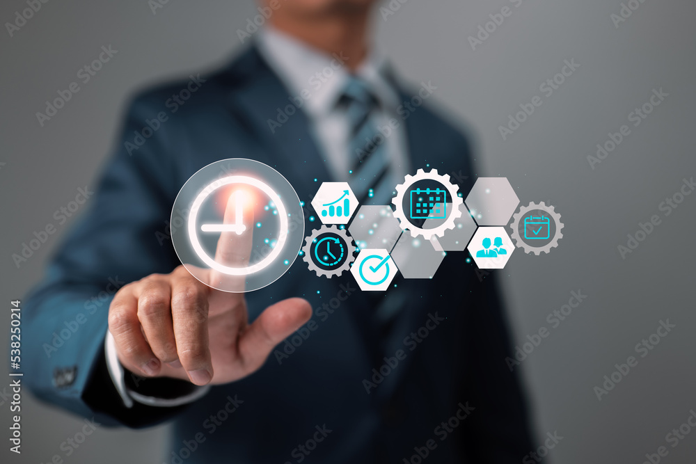 Poster Time management, internet business model and objectives for project management and efficiency