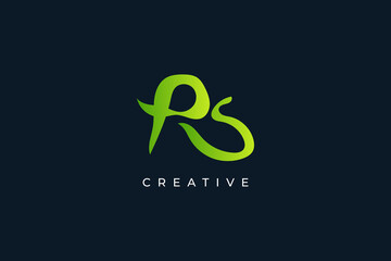 Abstract Initial Letter P and S Logo. PS Logo with Liquid Concept in Green Gradient Style. Suitable for Business or Technology Logo