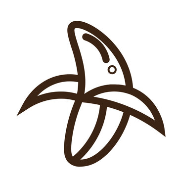 recommend clip art: banana food fresh fruit healthy organic outline icon