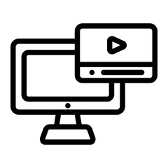 video player line icon