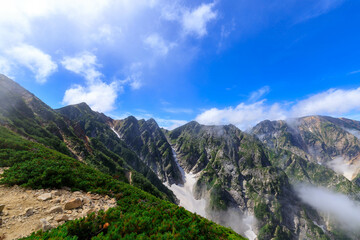 雄大な白馬三山と唐松沢氷河