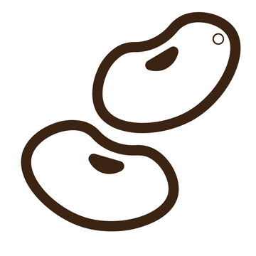 recommend clip art: beans diet food haricot kidney vegetable vegetarian outline icon