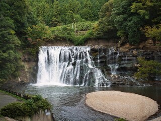 Tochigi,Japan - October 14, 2022: Ryumon falls in Nasukarasuyama City, Tochigi, Japan
