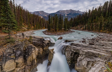 Sunwapta Falls in Jasper Canada
