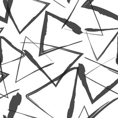 Pattern design. Geometric triangle print design. Seamless endless surface pattern design for fabric, paper, or digital uses. 
