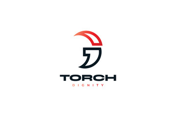 Fototapeta premium Letter G with Fire Torch Logo Design