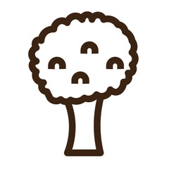 broccoli cabbage cauliflower food vegetable outline icon