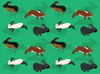 Animal Easter Rabbit Side View Running Set 2 Character Seamless Wallpaper Background