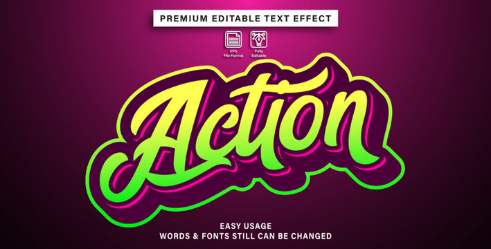 editable text effect action