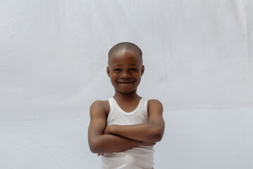 Portrait of an African boy in singlet